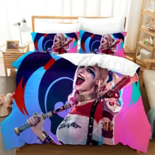Harley Quinn 3pcs Bedding Set Duvet Cover Comforter Cover Pillowcases Fans Gift