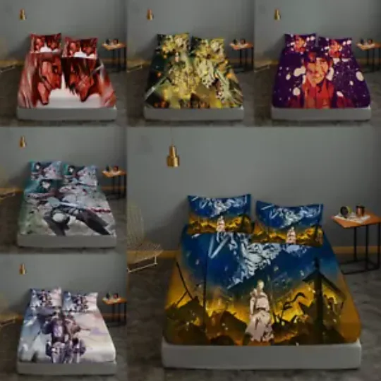 AO Titan 3 Piece Bedding Set Fitted Sheet Pillowcases Deep Pocket Gift