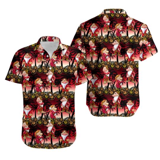 Disney Grumpy Hawaiian Shirt, Seven Dwarfs Hawaii Shirt, Grumpy Beach
