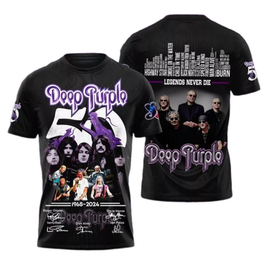 Deep Purple 1968-2024 Signature Design 3D T-Shirt