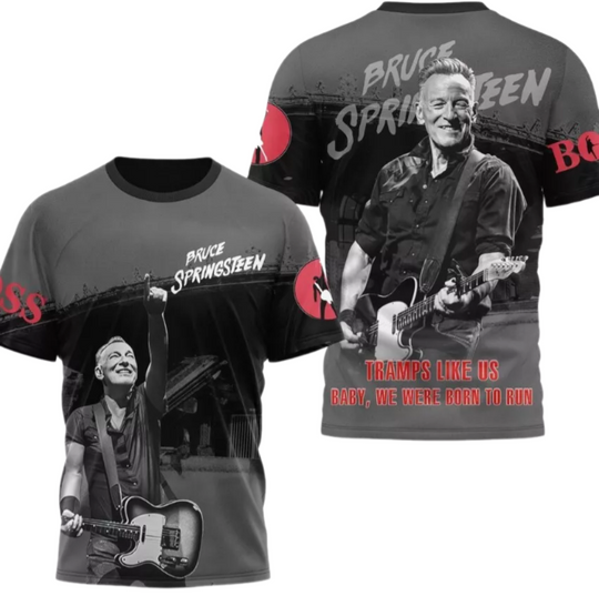 Bruce Springsteen tshirt  Tramps Like Us, Baby We Were Born To Run 3D T-Shirt