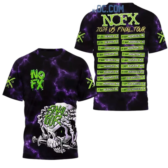 NOFX 2024 US Final Tour Schedule 3D T-Shirt