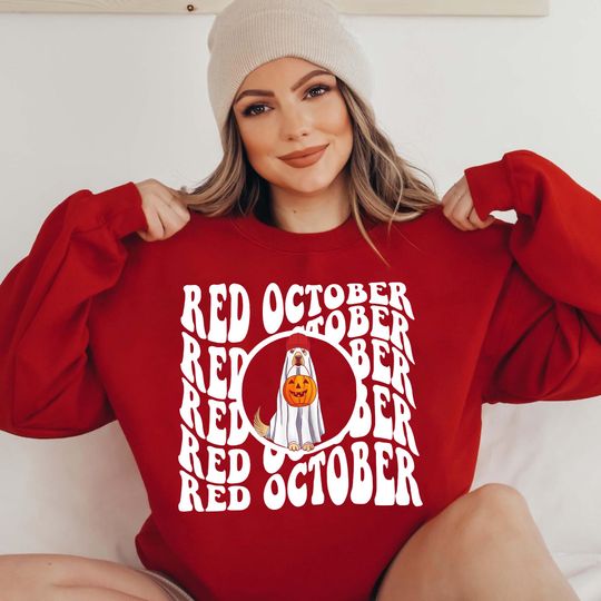 Dog Wear Red Sweatshirt , Red October Ghost shirt, Philadelphia Red October, Halloween Dog Shirt, Ghost Dog Shirt, ute Ghost Dog T-shirt