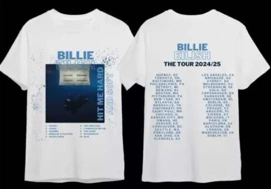 Billie Eilish Hit Me Hard and Soft World Tour 2024 T-Shirt 2Sides