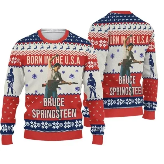 Bruce Springsteen Christmas Ugly Sweater, Springsteen Estreet Band  Xmas Gift