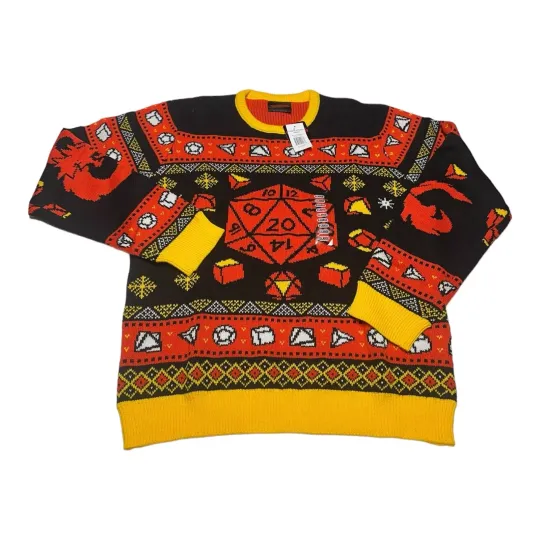 Dungeons And Dragons Ugly Christmas Sweater Mens XL - Gamestop Xmas NEW