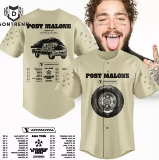 Post Malone The Fool For You The F-1 Trillion Tour 2024 Baseball Jersey