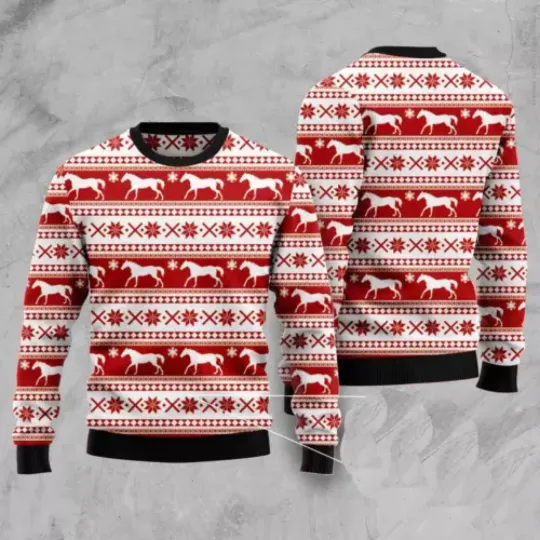 Amazing Horse Ugly Christmas Sweater, Ugly Christmas Sweater Size S-5XL (AOP)