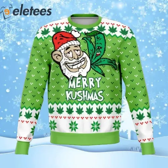Merry Kushmas Ugly Christmas Sweater JP5IN6YA