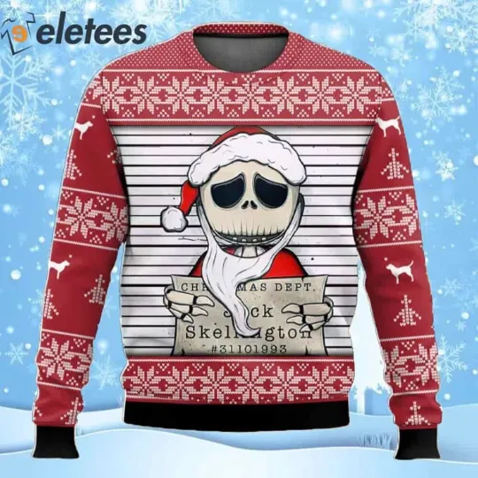 Jack Christmas Dept Skellington Nightmare Before Christmas Ugly Sweater H46SFFEJ