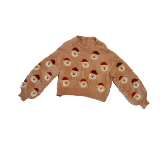 Lisa & Rose Vintage Christmas Santa Sweater Womens Extra Large Pullover PinkUgly