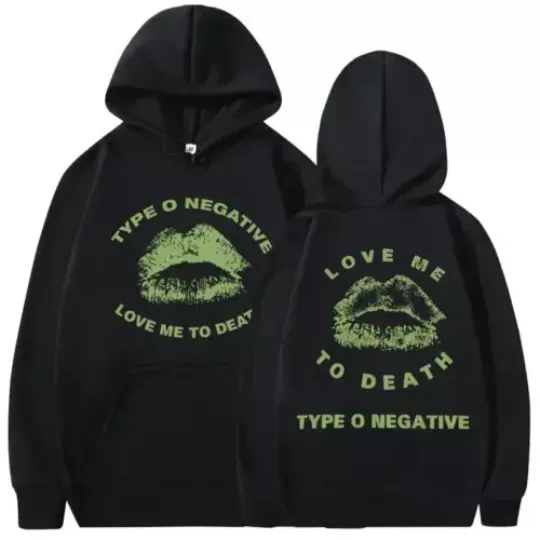 hoodie 2 sides 1996s, Rock Band Type O Negative 1996 Love Me To Death Hoodie