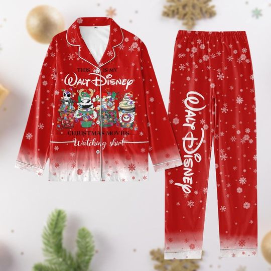 Jack Sally Oogie Boogie Christmas Pajamas Set, Nightmare Before Holiday Pajamas, Disney Xmas 2024 Pjs Outfit, Jack Skellington Santa