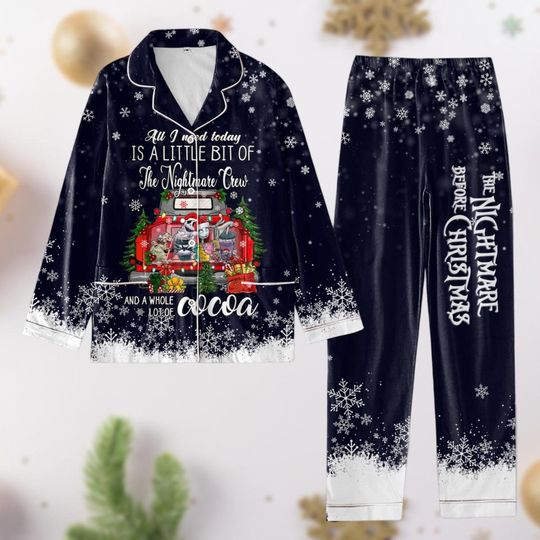 The Nightmare Before Christmas Pajamas, Jack Sally Oogie Boogie Holiday Pajamas, Christmas Tree Car Shirt, Disney Holiday Vacation Gift