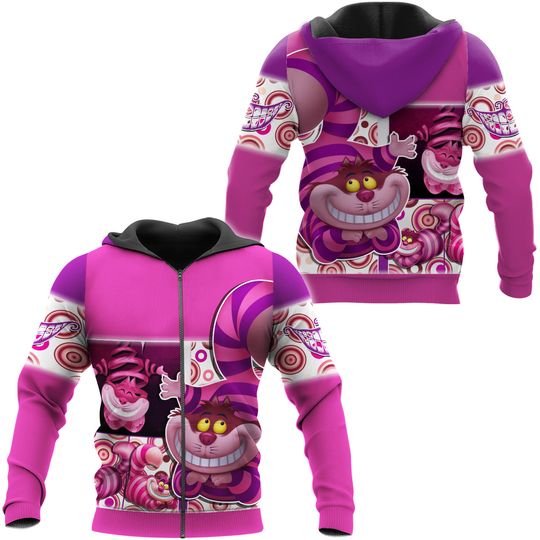 Disney Cheshire Cat from Alice in Wonderland 3D Zip Hoodie