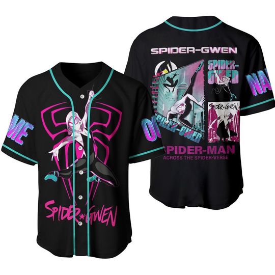 Personalized Spider Gwen Jersey Shirt, Spider Gwen Baseball Shirt, Spider Gwen Athletic Jersey, Spider Gwen Jersey, Spider Gwen Merch