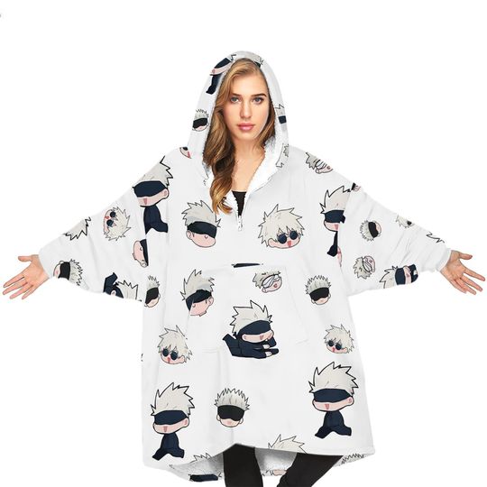 Satoru Gojo Jujutsu Satoru Blanket Hoodie -oversize