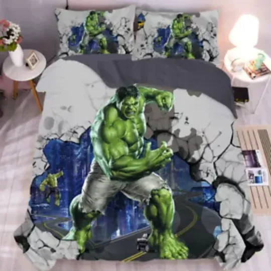 The Avengers Bedding Sets 3PCS The Hulk Duvet Cover & Pillowcase Kids Gifts