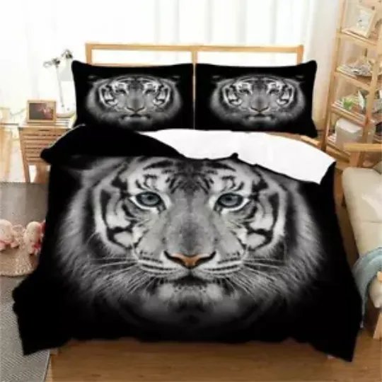 Animal Beast Tiger Quilt Duvet Cover Set Single Super King Bedclothes King Queen
