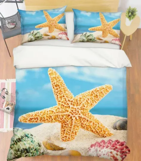 3D Starfish O801 Animal Bed Pillowcases Quilt Duvet Cover Set Queen King Fay