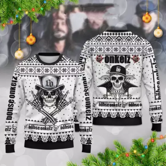 Onkelz Bohse Onkelz German Rock band Christmas Ugly 3D Sweater Size S-5XL