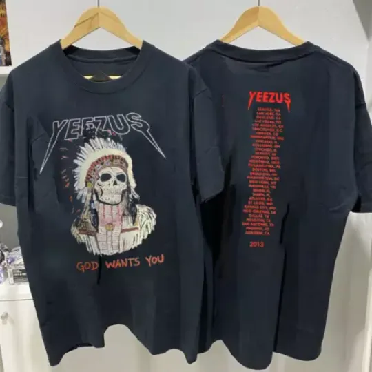 Yeezus Kanye West Tour 2013 Cotton Black Unisex T-shirt