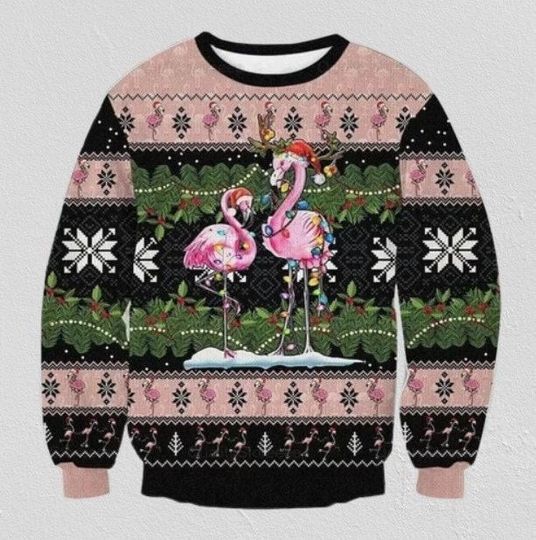 Flamingo Ugly Christmas Sweater, Ugly Christmas Sweater, Flamingo Xmas Sweater, Flamingo Sweatshirt, Christmas Gift, Xmas Sweater