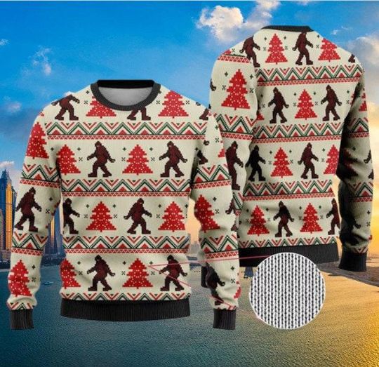 Amazing Bigfoot Ugly Christmas Sweater, All Over Print Sweatshirt, Ugly Sweater, Christmas Gift,Xmas Sweater, Christmas Gift Sweatshirt