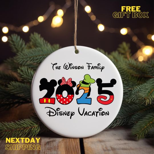 Disney 2025 Ornament, Disney Vacation 2025 Ornament, Disneyland Ornaments, Disney Christmas Gifts, Mickey and Friends