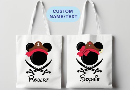 Custom Disney Pirates Tote Bag, Disney Fish Extender Tote Bag, Disney Cruise Tote Bag, Disney Pirates of Caribbean Tote Bag, Disney Bag