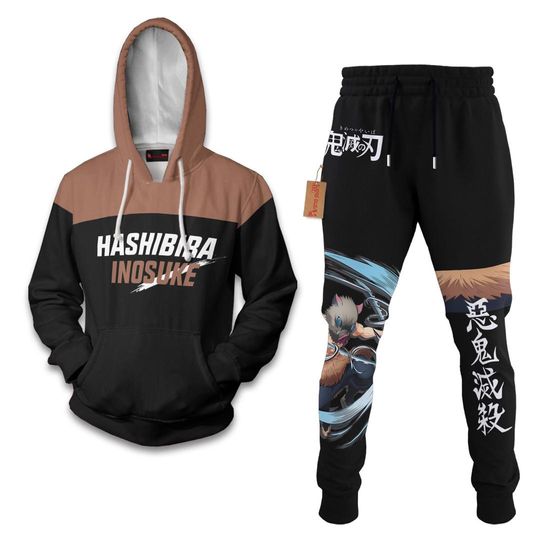 Hashibira Inosuke Hoodie And Jogger Set Anime Clothes