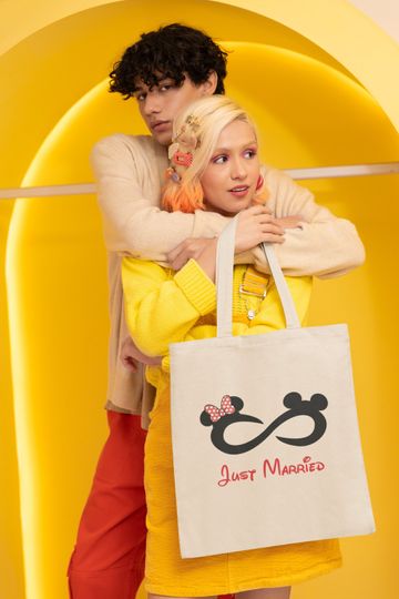 Custom Disney Couple Tote Bag, Disney Bride Tote Bag, Disney Bag, Disneyland Tote Bag, Disney Trip 2024 Tote Bag, Disney Love Tote Bag