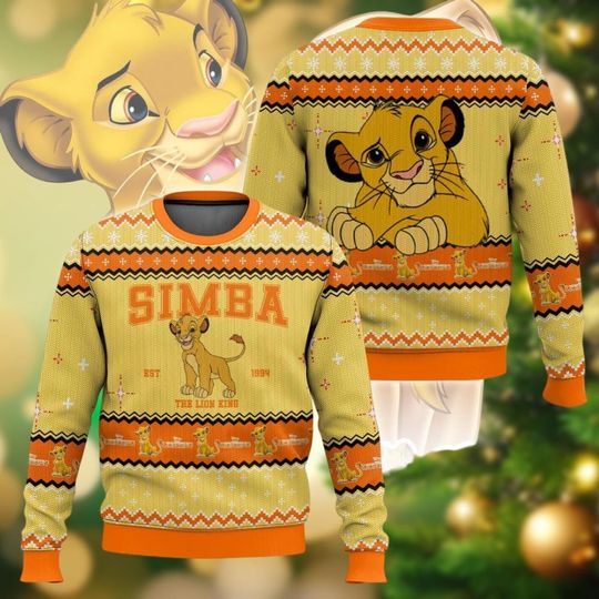 Christmas The Lion King Ugly Sweater, Disney Matching Sweater Family, Simba Est 1994 Merry Xmas Sweater, Holiday Sweater For Men Women