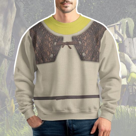 Shrek Cosplay Ugly Sweater, Fiona And Shrek Ugly Xmas Sweater, Shrek Costume Christmas Sweater Shirt, Shrek Santa Christmas Sweatshirt