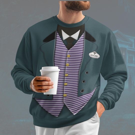 Haunted Mansion Butler Ugly Sweater, Butler Cosplay Christmas Sweater, Halloween Horror Holiday Sweater, Butler Women Sweater
