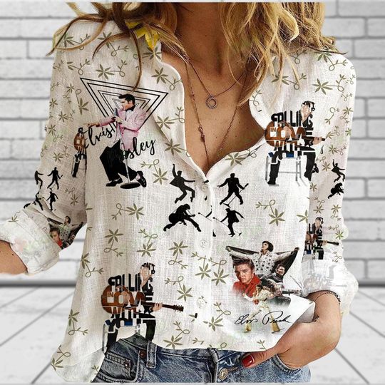 Halloween Elvis Presley Shirt, Elvis Linen Shirt, Elvis Shirt, Elvis Presley Merch, King Of Rock And Roll, Elvis Gift, Elvis Mug Shot