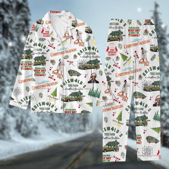 National Lampoons Christmas Vacation Pajamas, Christmas Shitters Pj Set, Its A Beaut Clark Shirt Pants, Christmas Movies Thick Pajamas