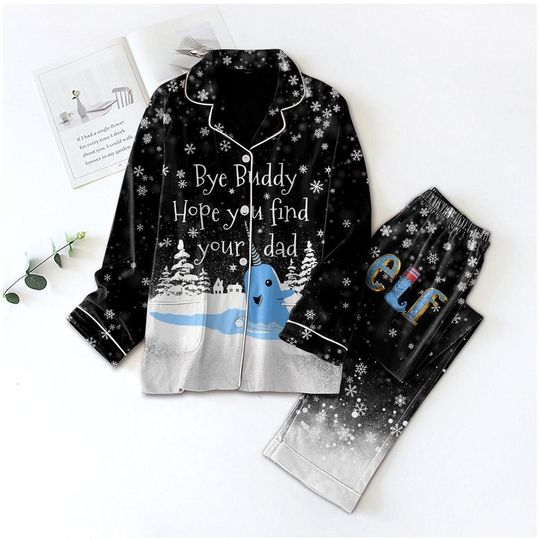 ELF Christmas Movie Pajamas Set, Elf Buddy Long Sleeve Pajamas, Merry Xmas Gift, Holiday Matching Shirt, Holiday Women Pajamas