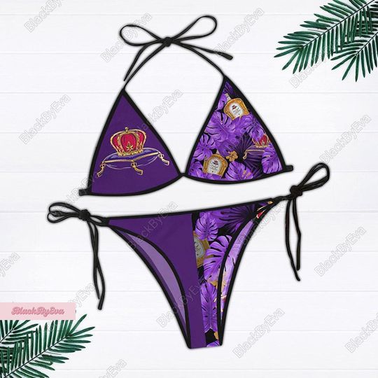 Crown Royal Triangle Bikini Set, Crown Royal Swimsuit Set, Whiskey Royal Bikini Set, Crown Royal Bathing Suit Set, Tropical Bikini Set
