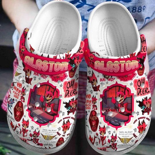 Halloween Hazbin Hotel Alastor Clogs, Hazbin Hotel Sneaker, Alastor Hazbin Hotel Sandals, Animated Slippers, Anime Fan Gift