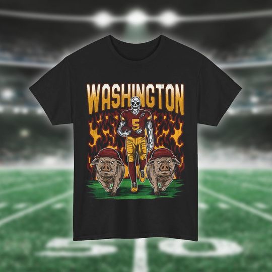 Washington Football Shirt - Washington Commanders - Graphic Tees - Skeleton Shirt - Merch Tee - Gift Shirt - Bootleg Shirt - football