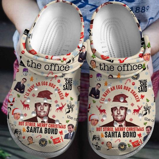 The Office Clogs, Michael Scott Christmas Shoes, Threat Level Midnight Men Shoes, The Office Tv Series Gift, Xmas Shoes