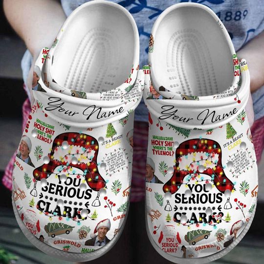 Christmas You Serious Clark Clogs, Griswold Family Christmas Shoes, Custom Griswold Shoes, Christmas Vacation Vacation Shoes