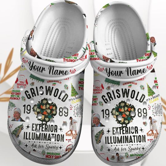 Christmas Griswold Clogs, Christmas Tree Farm Sandals, Custom You Serious Clark Holiday Slippers, National Lampoon's Xmas Shoes