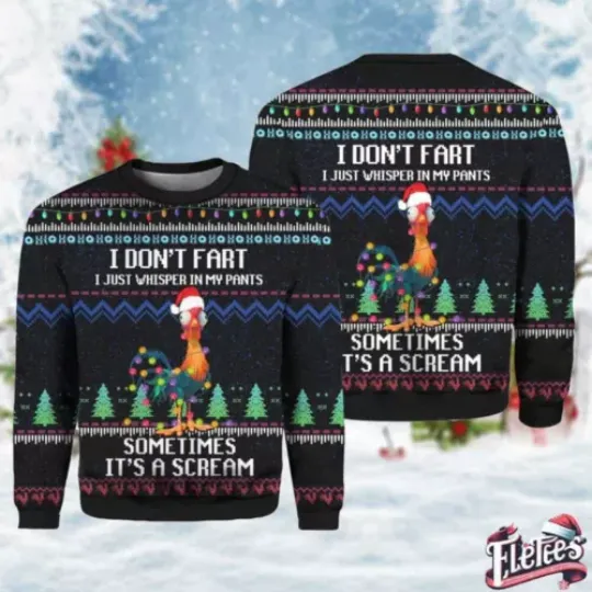 It's Scream Chicken Ugly Christmas Sweater 92JKU7D3