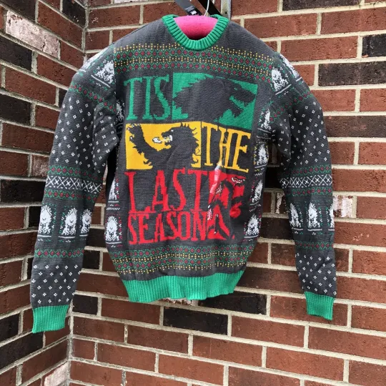 Game Of Thrones Ugly Christmas Sweater The Last Season  Mens Size large NWT