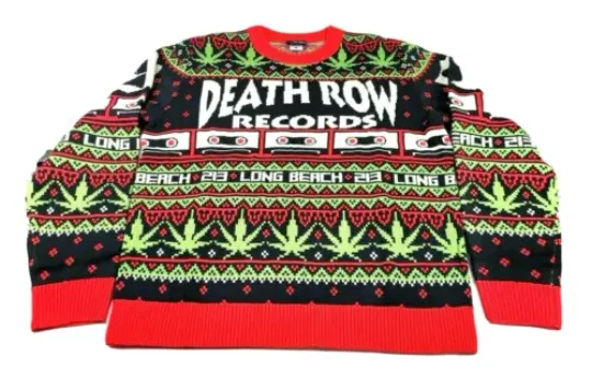 Death Row Records Ugly Christmas Sweater Hip Hop Rap Men's Size Medium