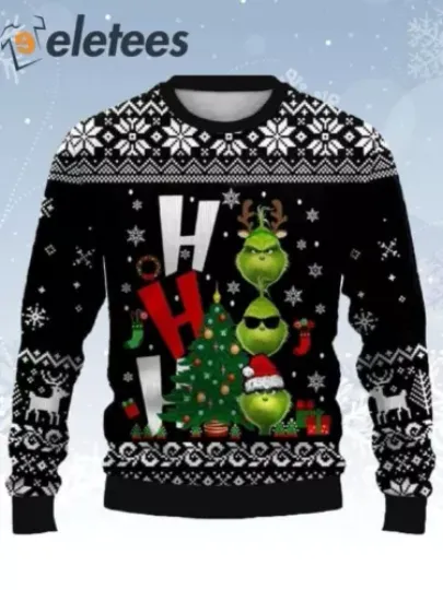 Fun Grnch Ho Ho Ho Ugly Christmas Sweater IUX9KUZJ