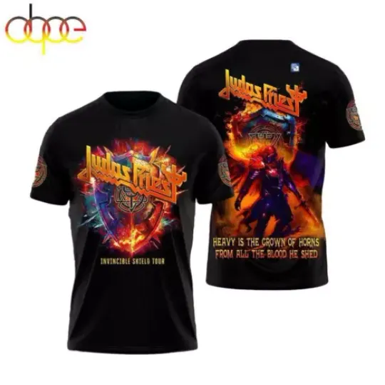 Judas Priest Invincible Shield Tour 2024 Music 3D T-Shirt
