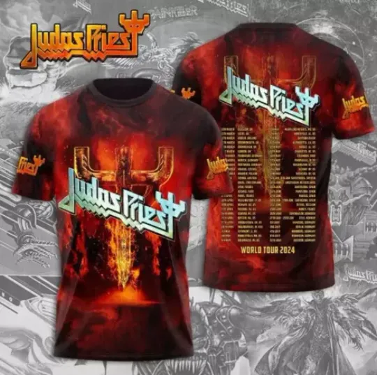 Judas Priest Invincible Shield Concert 2024 Us Tour 3D All Over Print T- Shirt